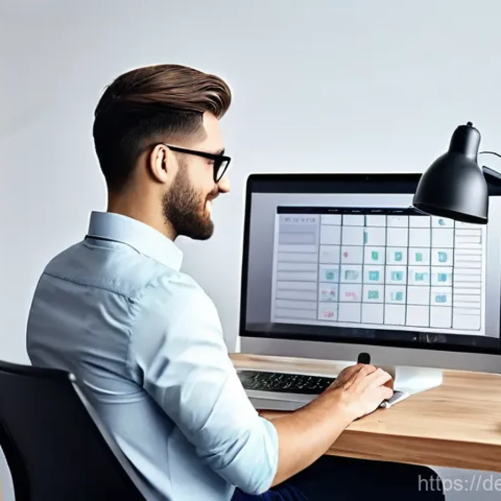 모바일 기기를 통한 온라인 자원 활용 - **Productivity and Digital Organization**
A young professional, appearing busy yet composed, sit...